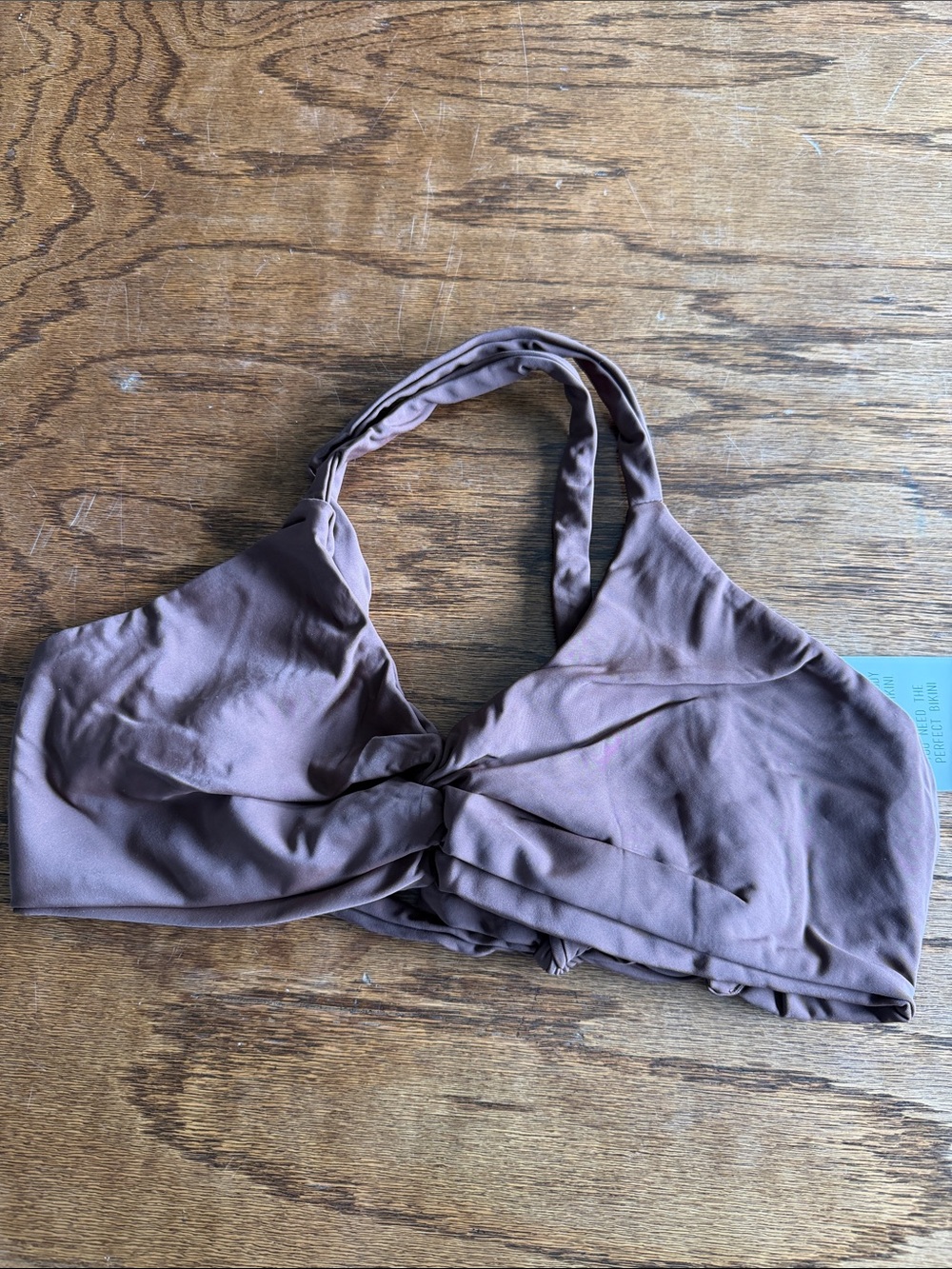 Fused Hawaii Kohanaiki Twist Front Halter Bikini Top - Brown